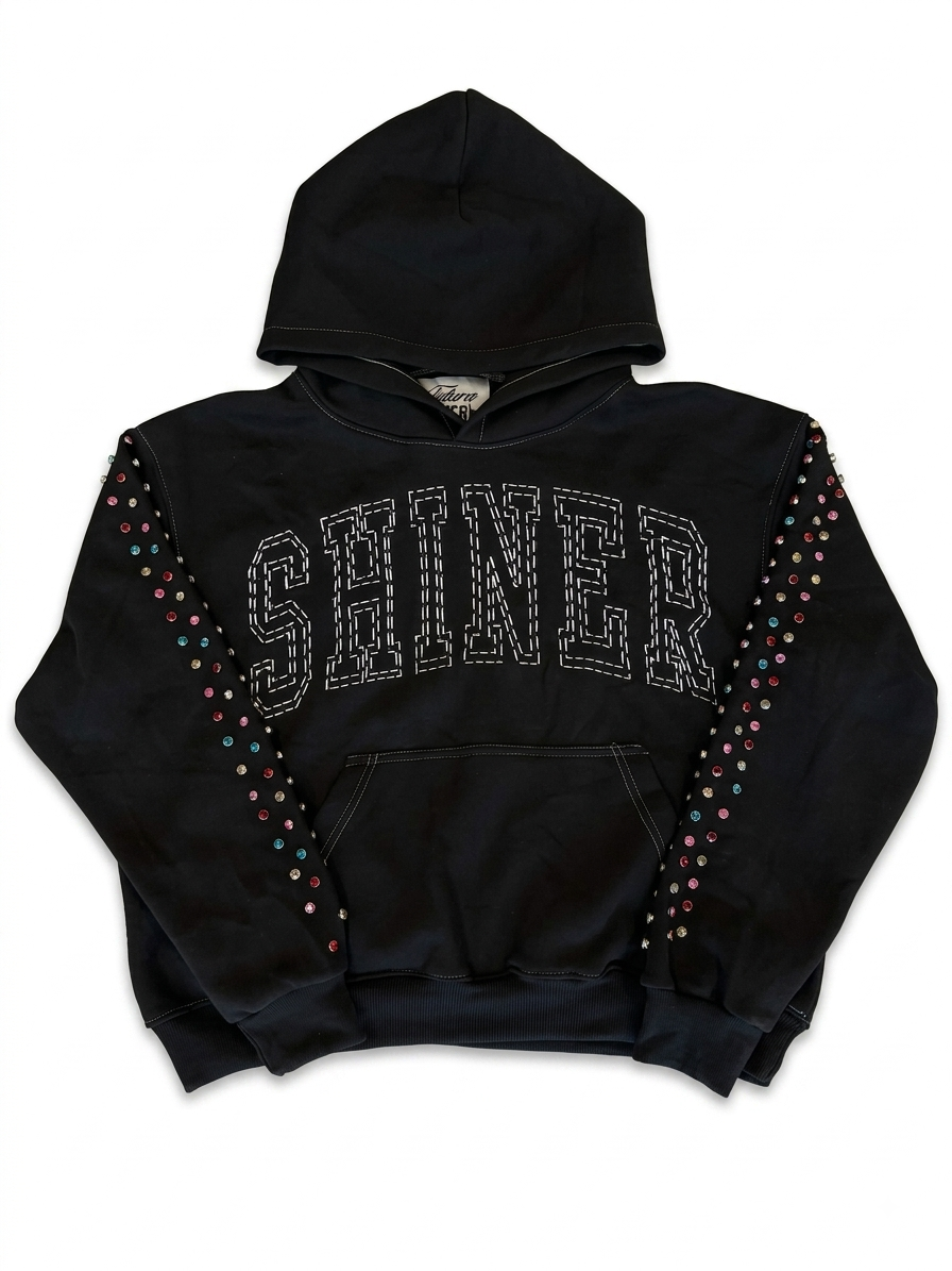 Custom Pullover Contrast Seam Hoodie | Gemstone Sleeve & Contrast | Wholesale Cut & Sew OEM Manufacturing