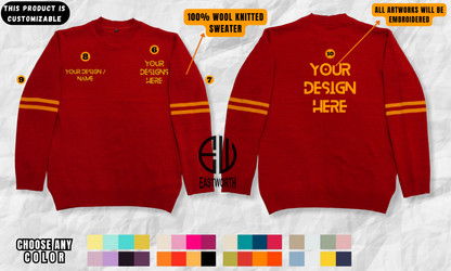 Personalized Unisex Knitted Embroidered School College Graduation Sweater