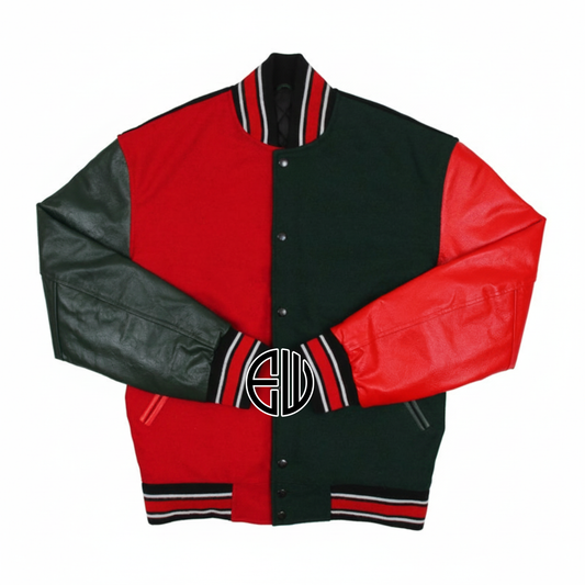 Multi Color Wool Leather Varsity Baseball Letterman Jacket