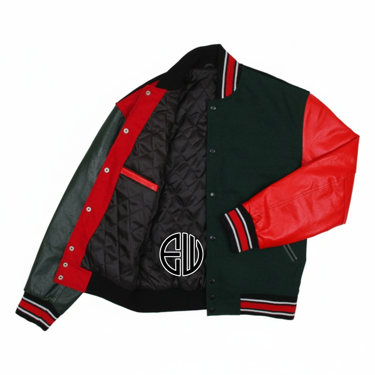 Multi Color Wool Leather Varsity Baseball Letterman Jacket