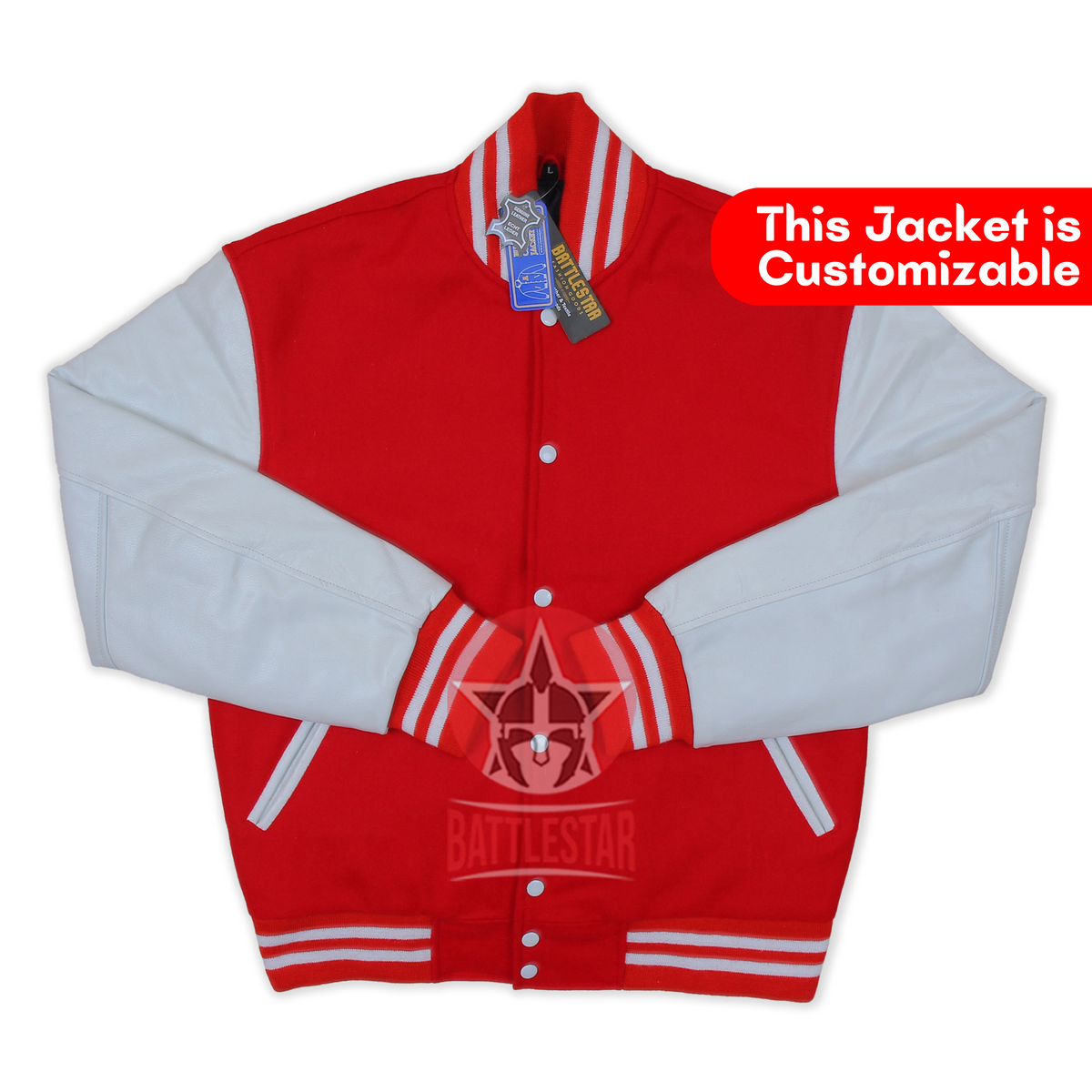 Red Wool White Leather Sleeves Varsity Jacket – Eastworth 