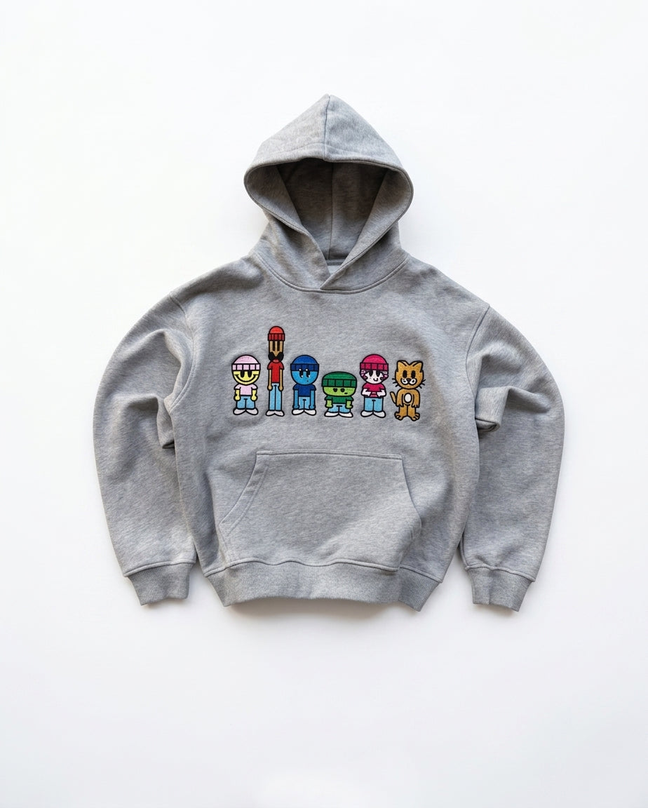 Custom Pullover Hoodie with Crossover Layered Hood | Multi-Color Embroidery  | Wholesale Cut & Sew OEM Manufacturing