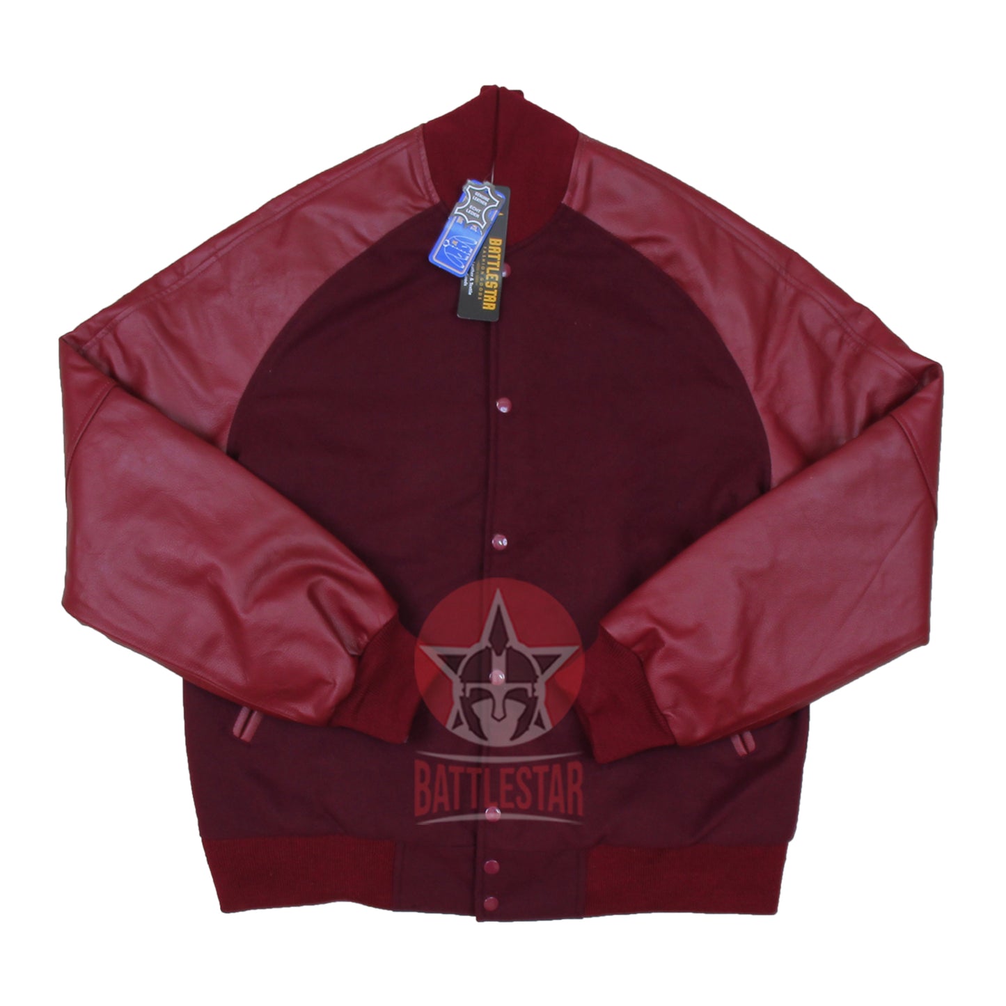 Maroon Raglan Sleeves Wool Leather Varsity Baseball Jacket