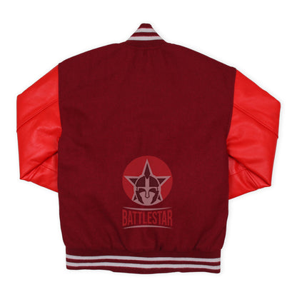 Maroon Wool Body Red Leather Sleeves Varsity Baseball Jacket