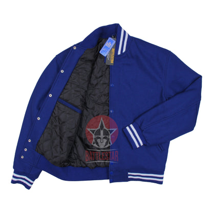 Royal Blue Full Wool Varsity Baseball Jacket