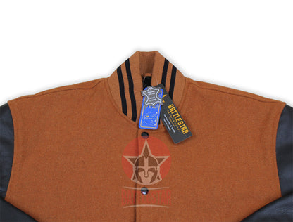 Men`s Brown Wool Varsity Chocolate Brown Sleeves