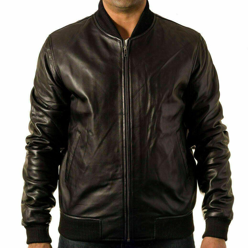 Bomber Style Leather Fashion Varsity 80's Casual Jacket - Battlestar Clothing & Gears Co