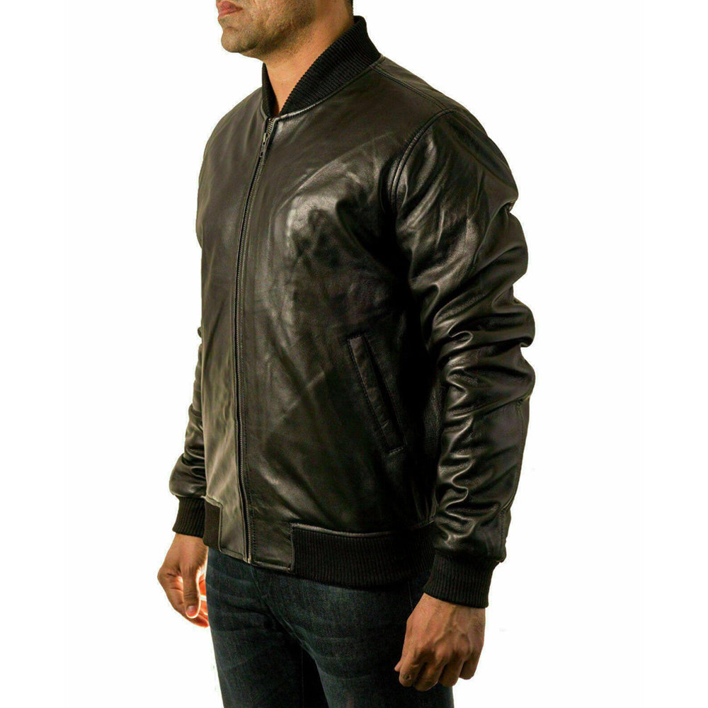 Bomber Style Leather Fashion Varsity 80's Casual Jacket - Battlestar Clothing & Gears Co