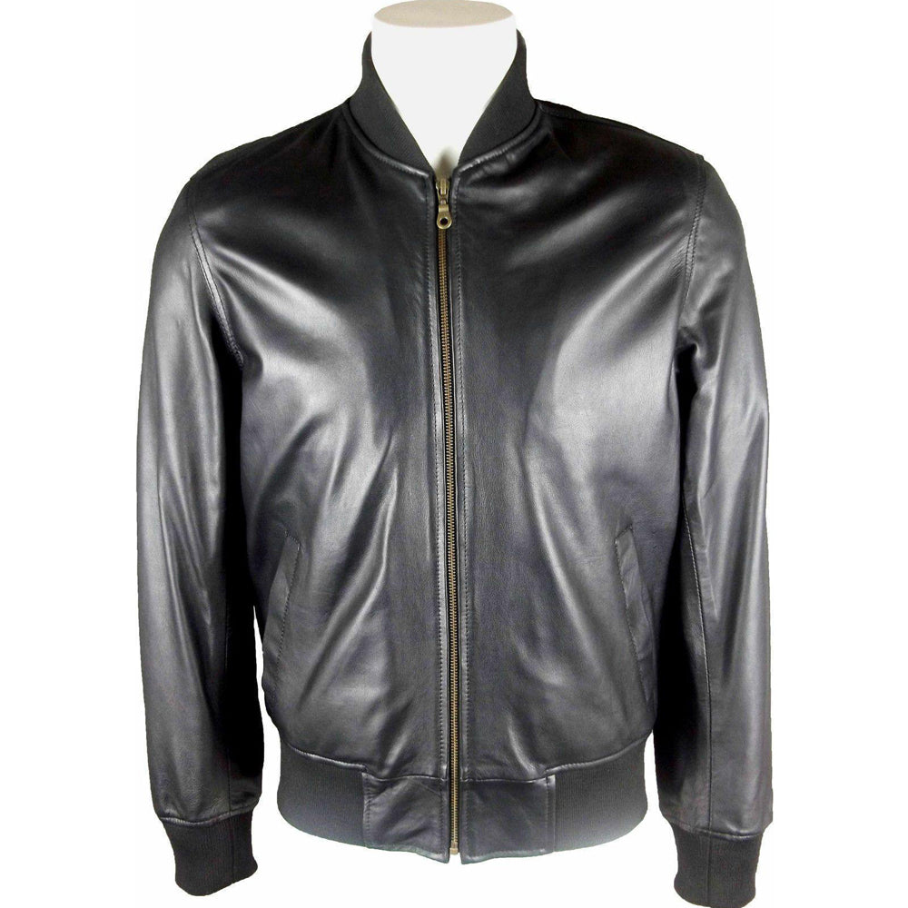 Classic London Men's black Leather Bomber Jacket - Battlestar Clothing & Gears Co