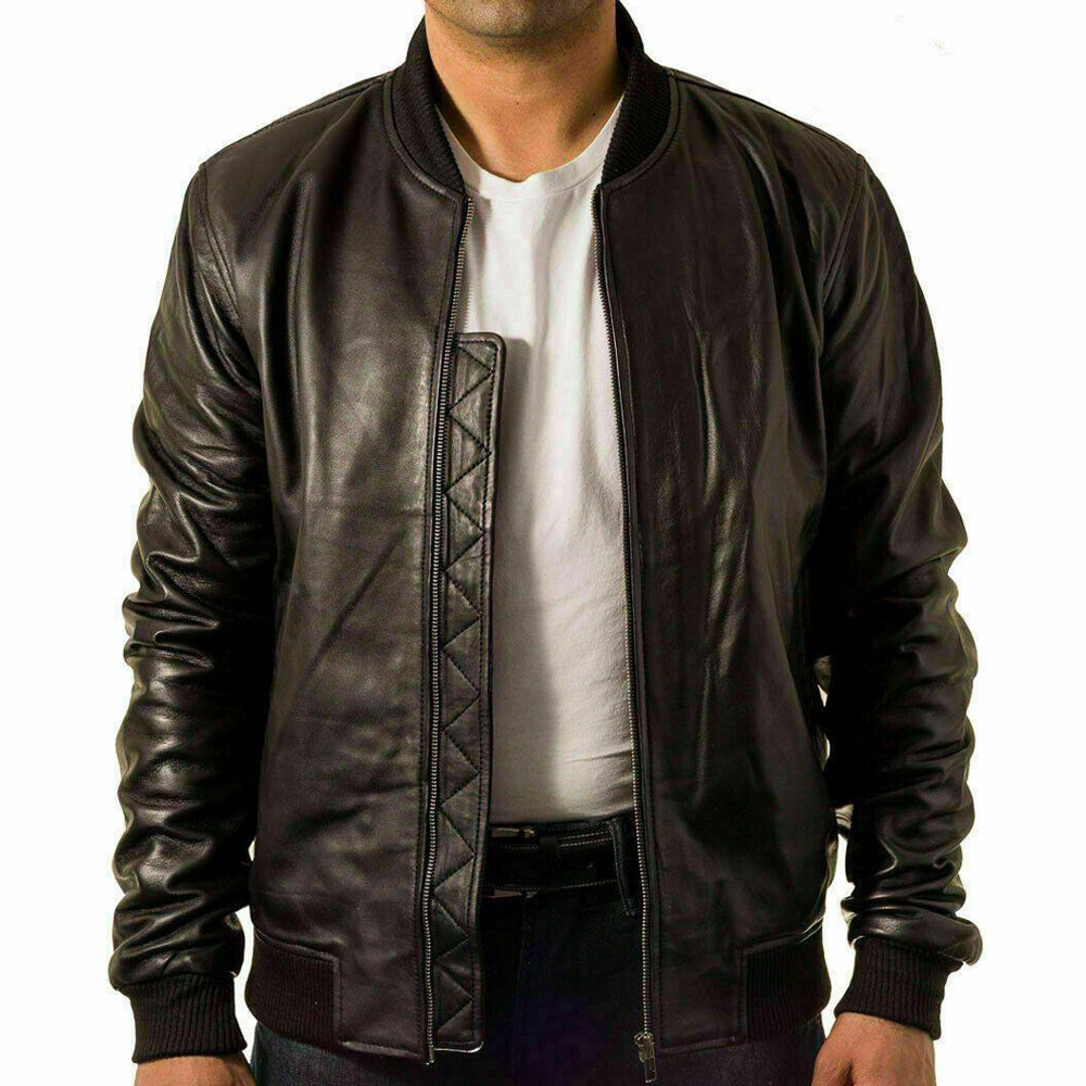 Bomber Style Leather Fashion Varsity 80's Casual Jacket - Battlestar Clothing & Gears Co