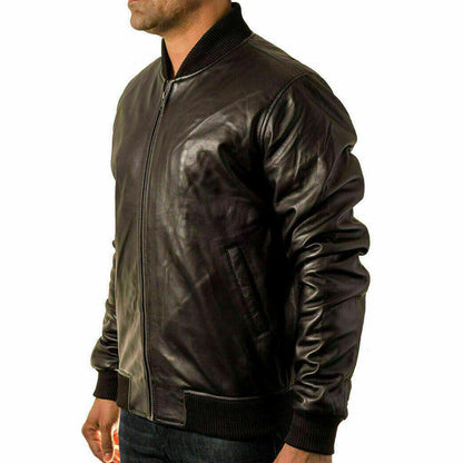 Bomber Style Leather Fashion Varsity 80's Casual Jacket - Battlestar Clothing & Gears Co